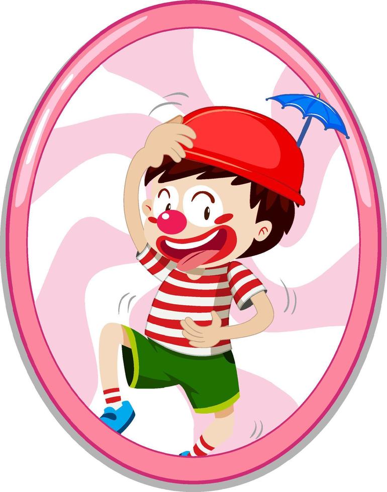 personnage de dessin animé simple de garçon clown vecteur