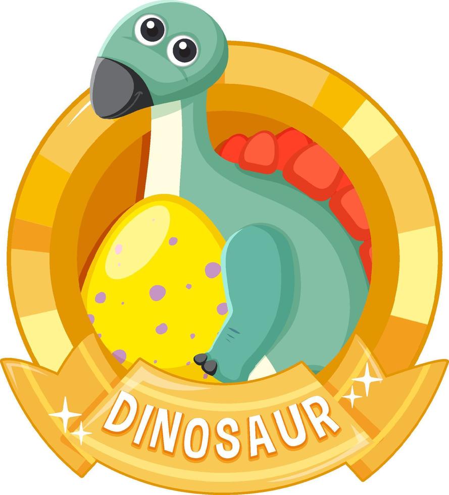 insigne de dessin animé mignon dinosaure vecteur