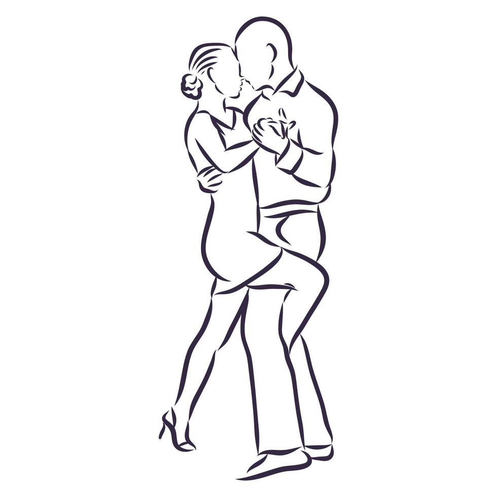 croquis de vecteur de tango