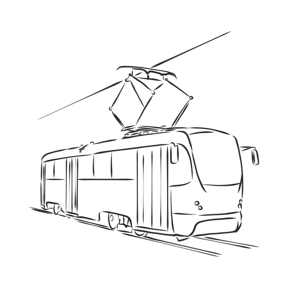 croquis de vecteur de tram