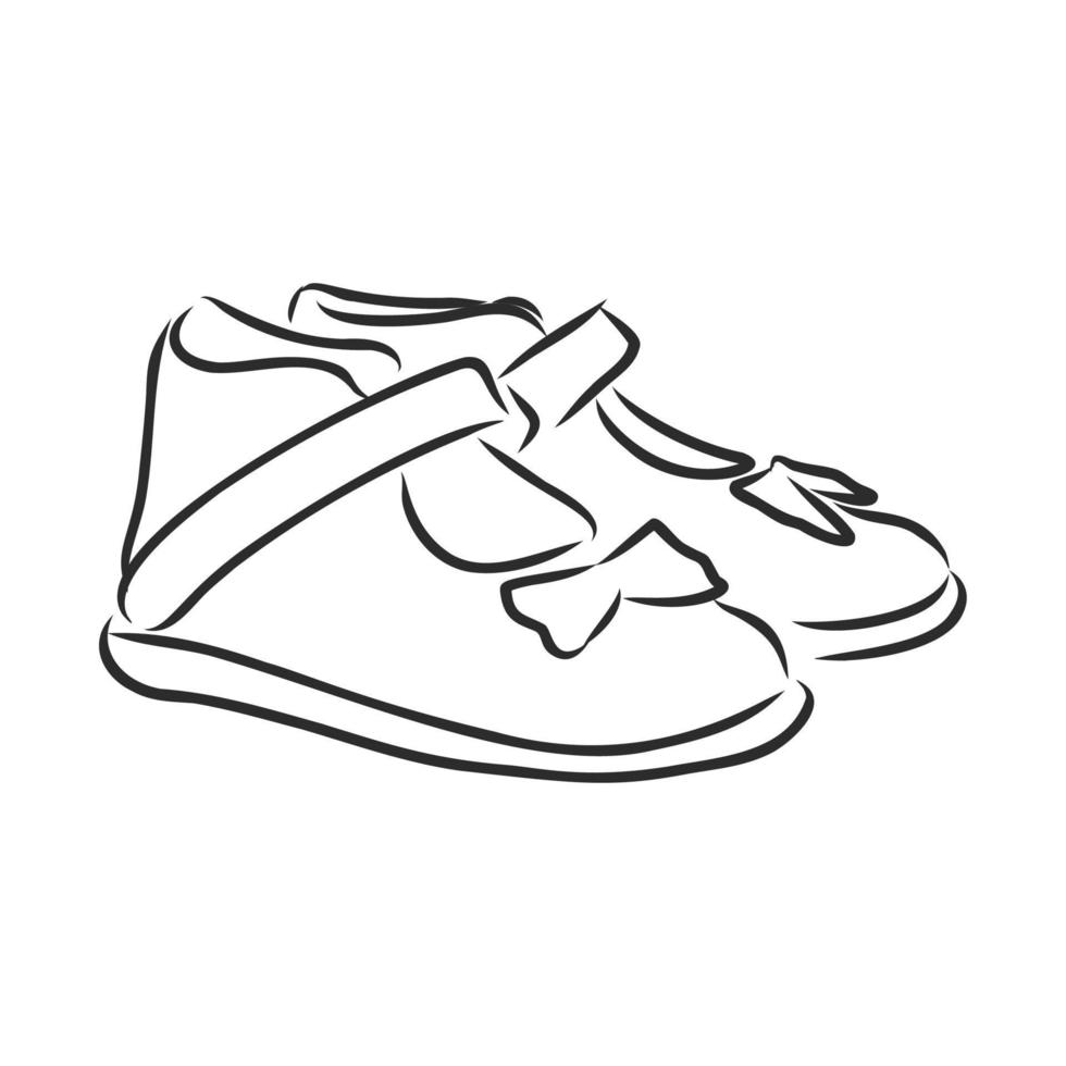 croquis de vecteur de chaussures pour enfants