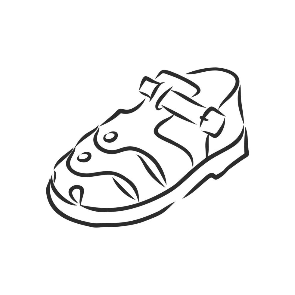 croquis de vecteur de chaussures pour enfants