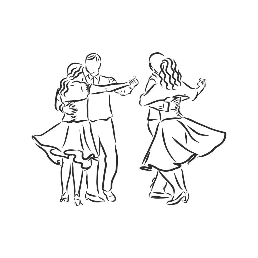 croquis de vecteur de danse folklorique