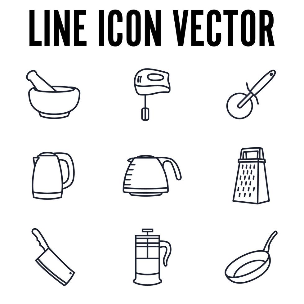 modèle de symbole d'icône de jeu de cuisine de cuisine pour illustration vectorielle de logo de collection de conception graphique et web vecteur