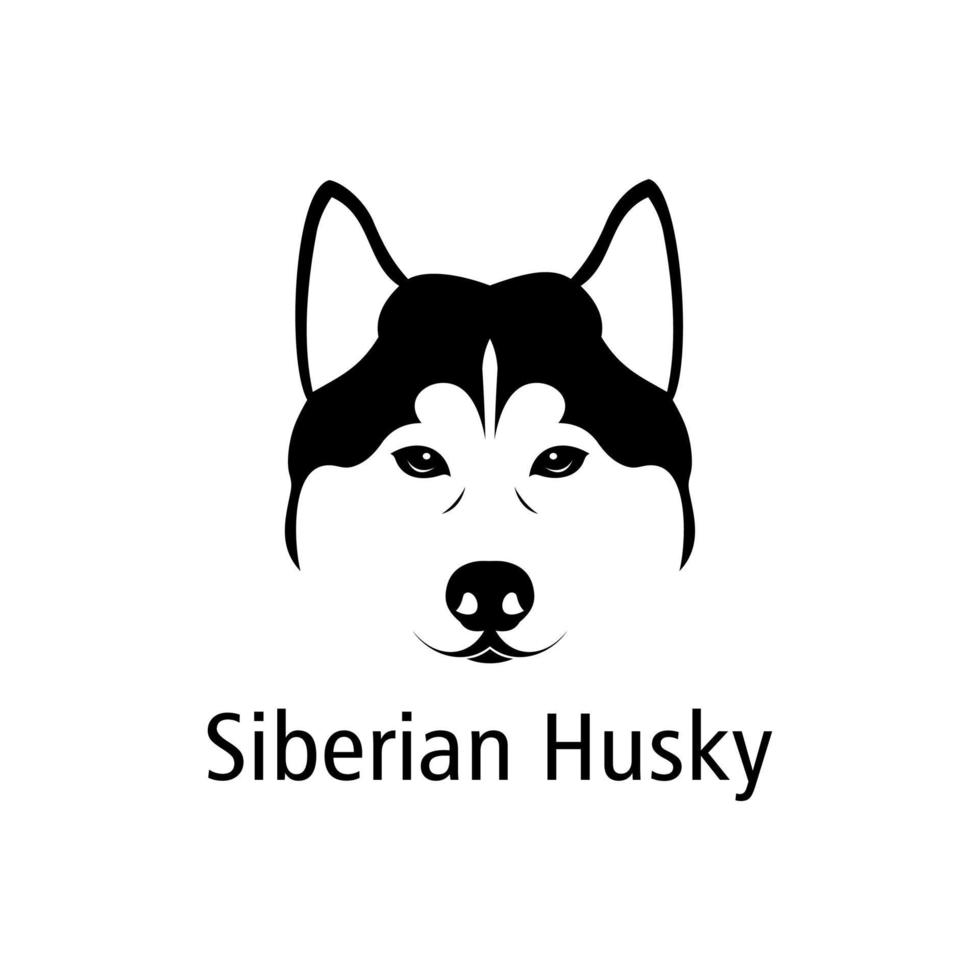 logo tête de husky sibérien vecteur