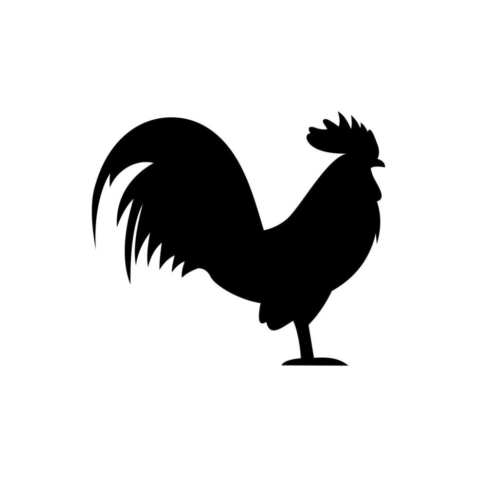 logo silhouette de coq vecteur