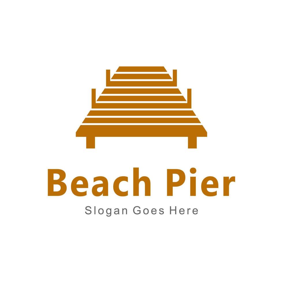 logo du quai de la jetée de la plage vecteur
