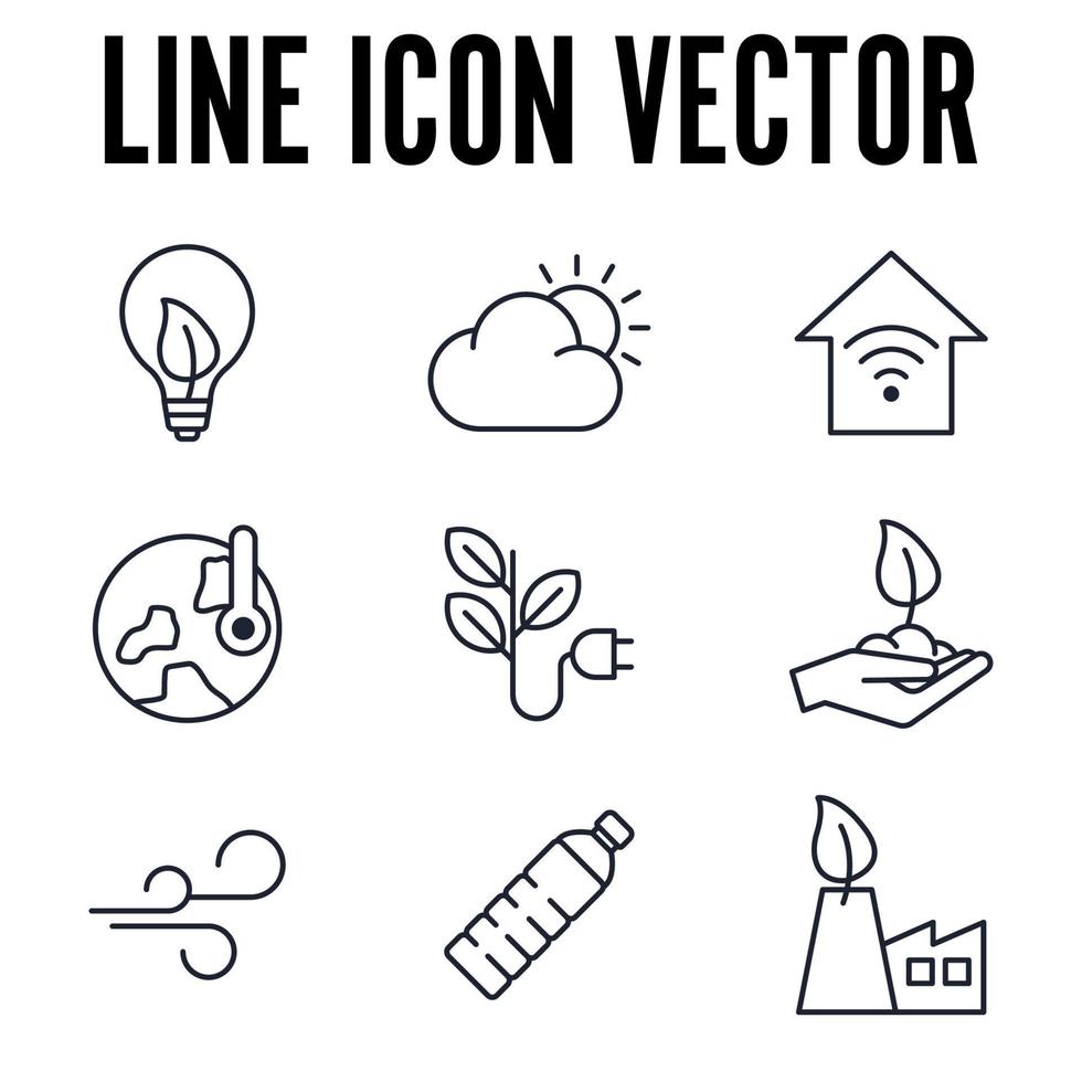 écologie et environnement définir un modèle de symbole d'icône pour l'illustration vectorielle du logo de la collection de conception graphique et web vecteur