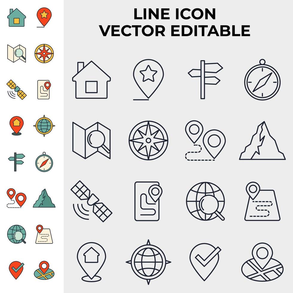 modèle de symbole d'icône de jeu de navigation pour illustration vectorielle de logo de collection de conception graphique et web vecteur