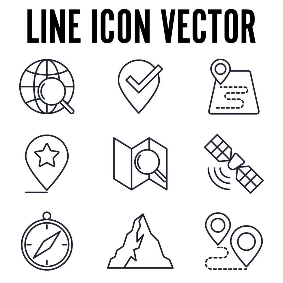 modèle de symbole d'icône de jeu de navigation pour illustration vectorielle de logo de collection de conception graphique et web vecteur