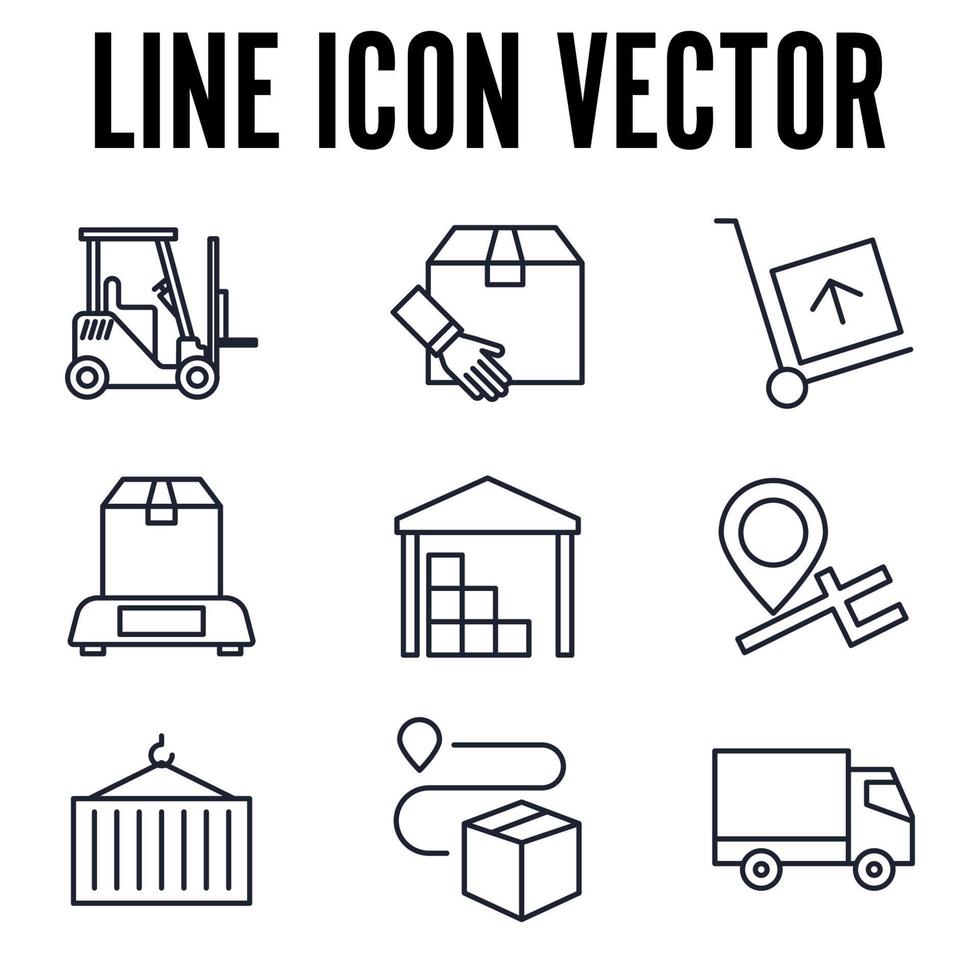 modèle de symbole d'icône de jeu de livraison d'expédition pour l'illustration vectorielle de logo de collection de conception graphique et web vecteur