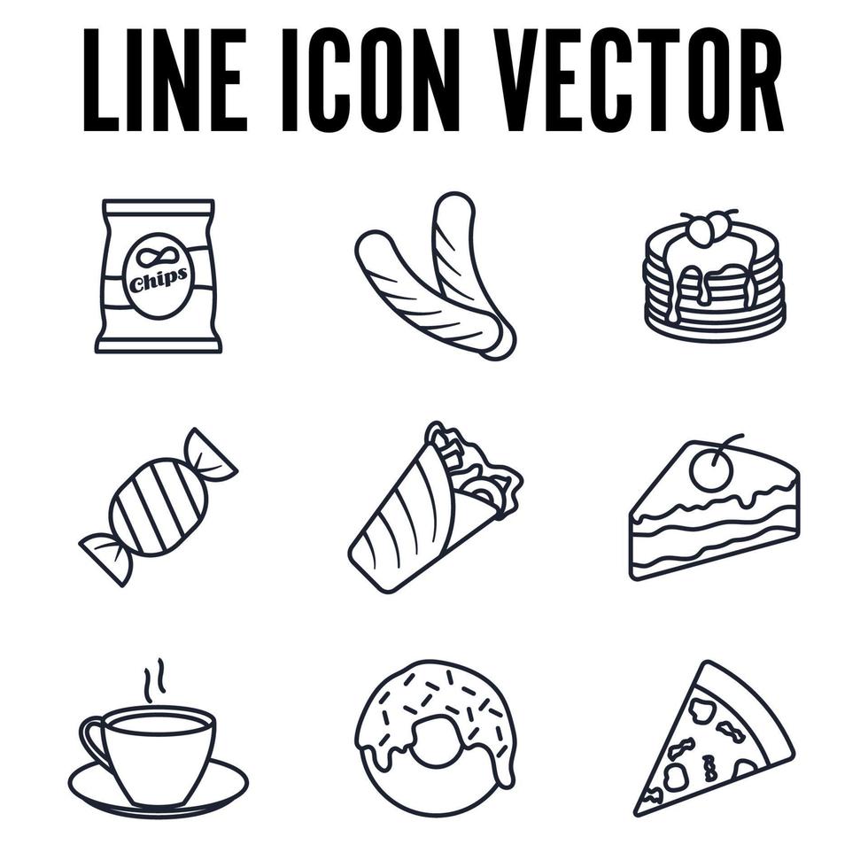 modèle de symbole d'icône de jeu de restauration rapide pour illustration vectorielle de logo de collection de conception graphique et web vecteur