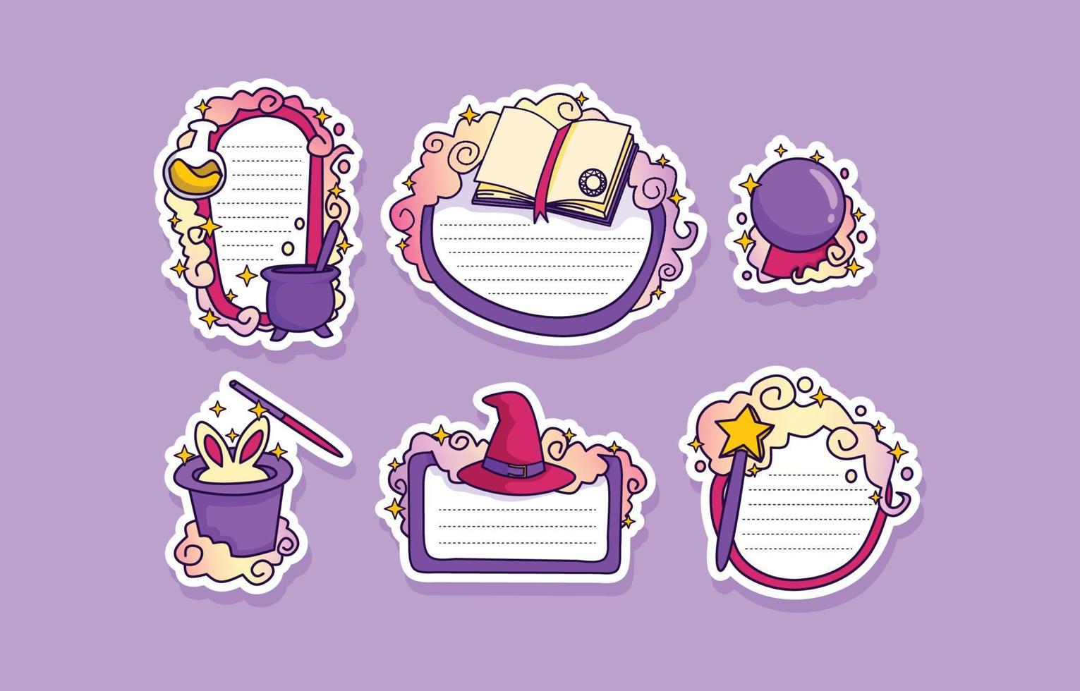 modèles de journal fantastique stickers vecteur