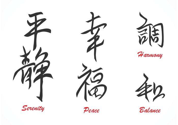 Vecteur de typographie en calligraphie chinoise gratuite