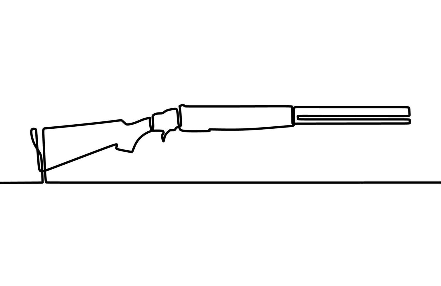 dessin au trait continu sur le pistolet vecteur