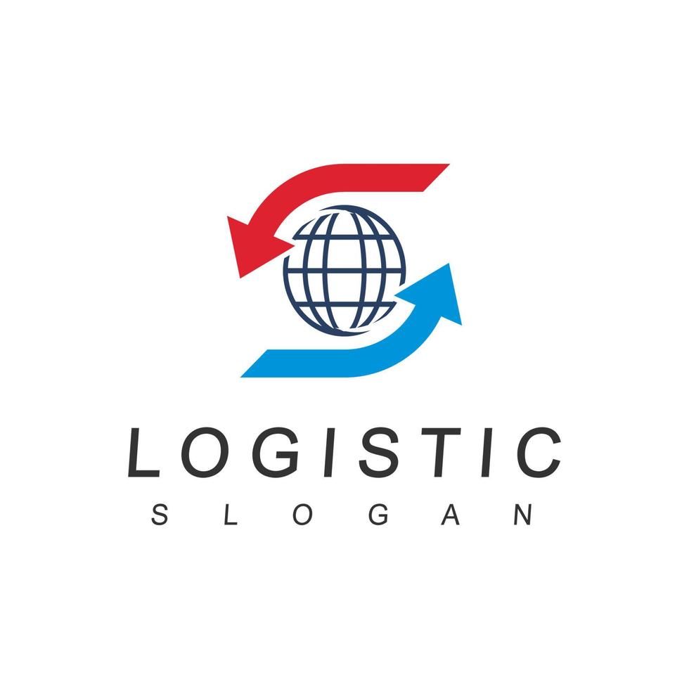 modèle de logo logistique, icône d'entreprise d'expédition et de transport vecteur