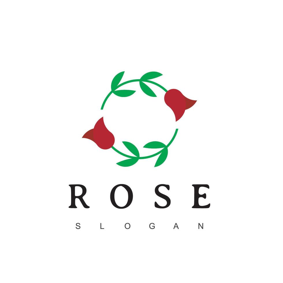 modèle de conception de logo fleur rose vecteur