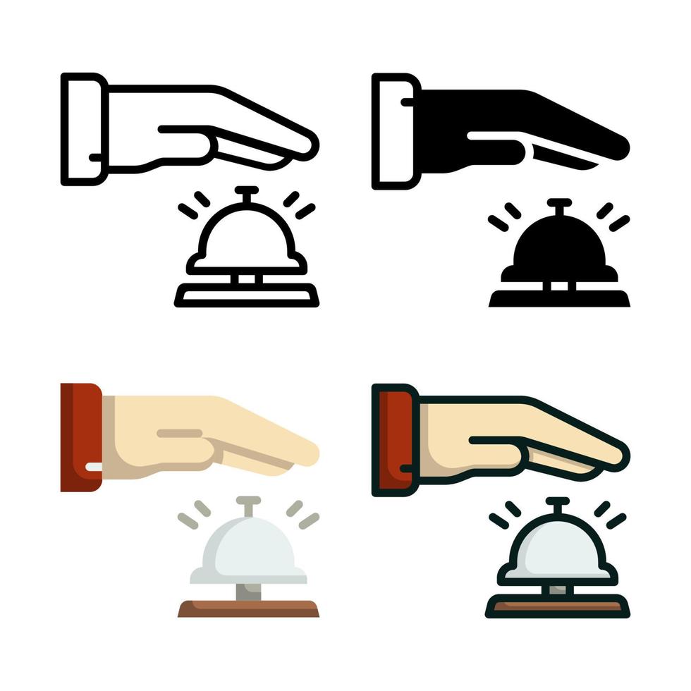 collection de style de jeu d'icônes de cloche de bureau vecteur