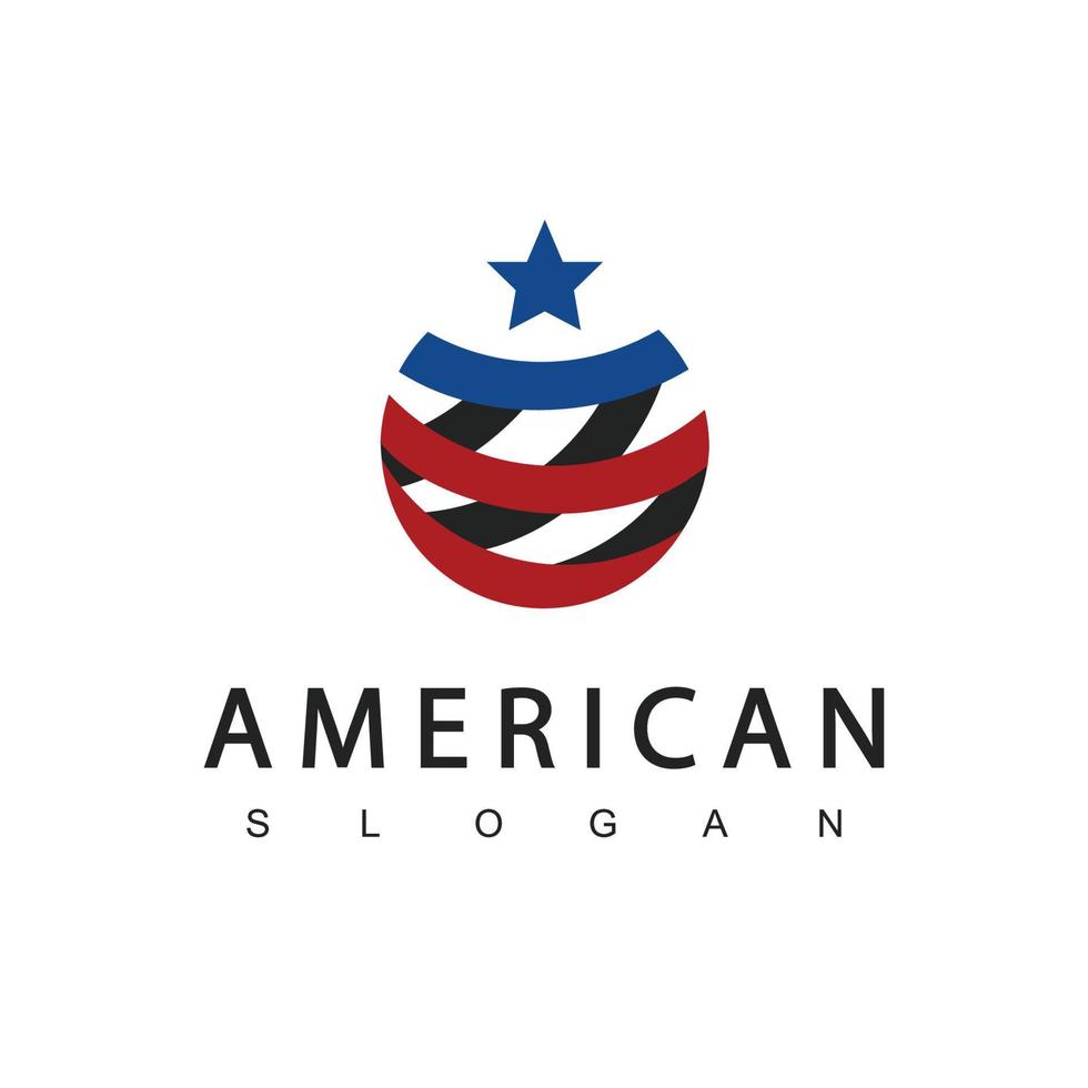 cercle rayures et étoiles usa logo drapeaux américains vecteur
