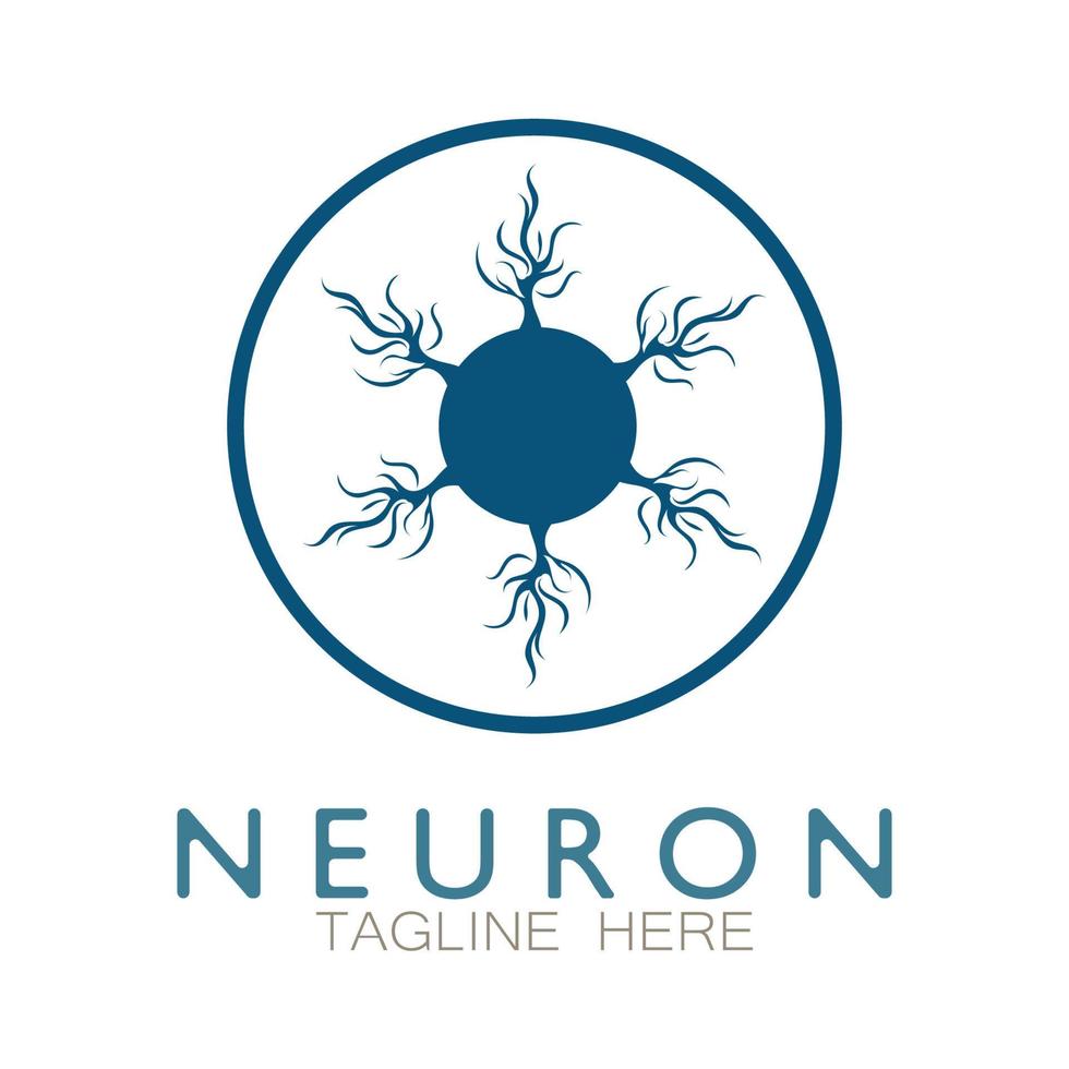 logo de neurone ou création de logo de cellule nerveuse, icône de modèle d'illustration de logo de molécule avec concept vectoriel