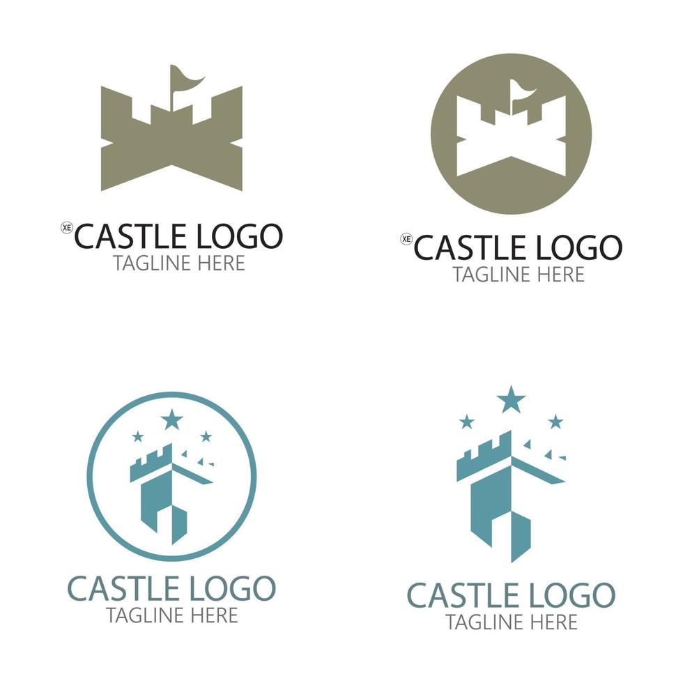 modèle de conception d'illustration vectorielle de symbole de logo de château vecteur