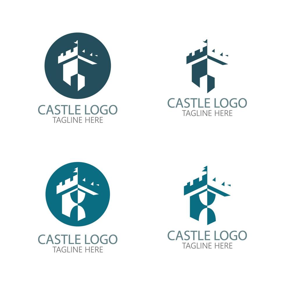 modèle de conception d'illustration vectorielle de symbole de logo de château vecteur