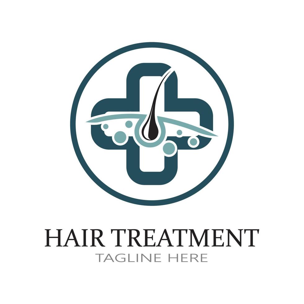 traitement des cheveux logo suppression logo image vectorielle illustration de conception vecteur