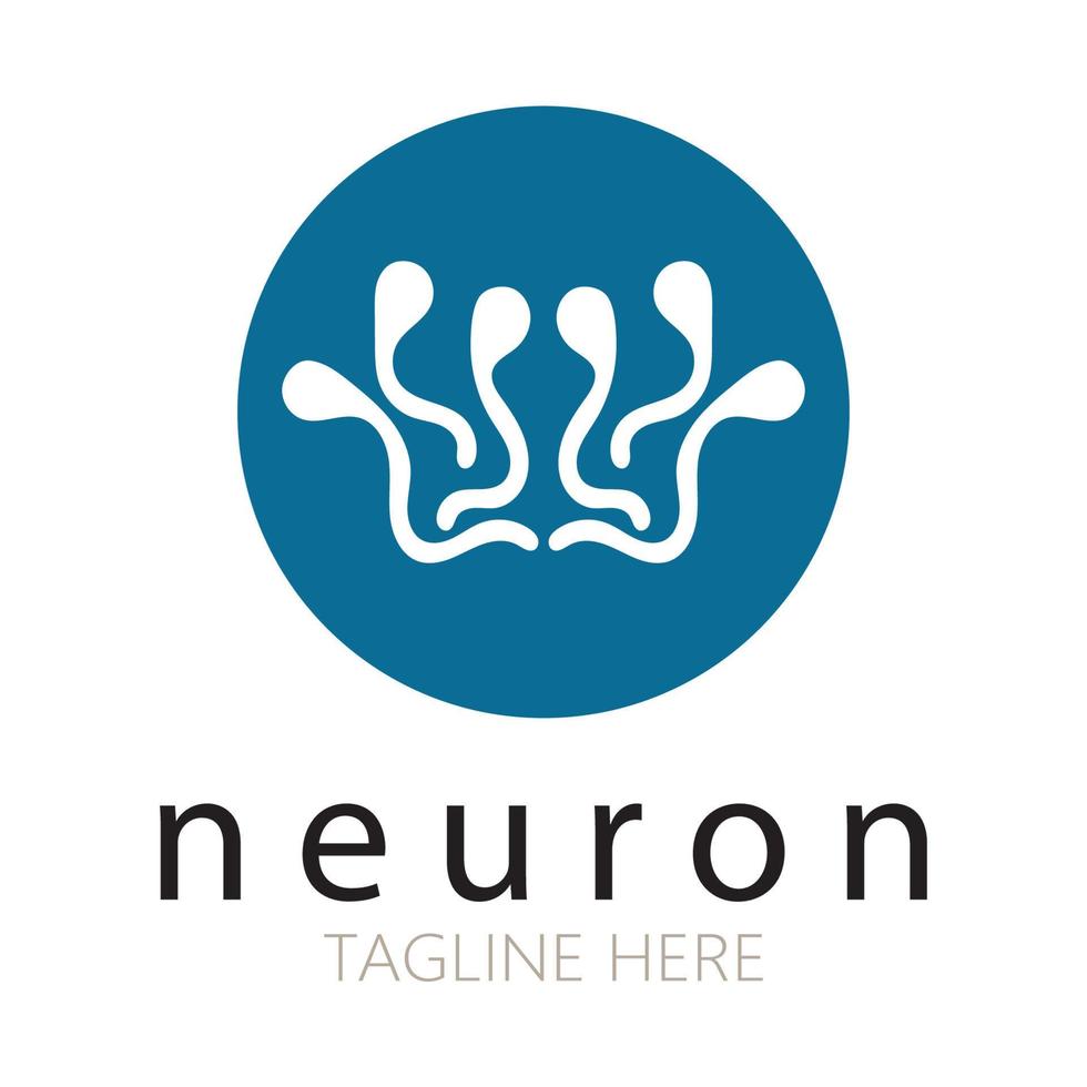 logo de neurone ou création de logo de cellule nerveuse, icône de modèle d'illustration de logo de molécule avec concept vectoriel