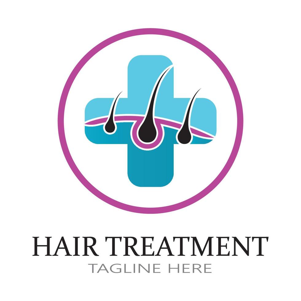 traitement des cheveux logo suppression logo image vectorielle illustration de conception vecteur