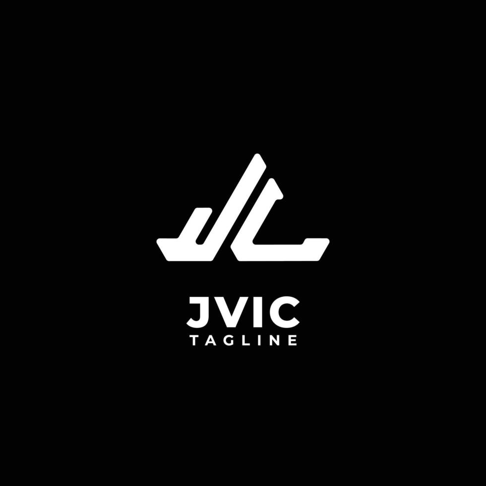 logo monogramme initiales triangle avec lettre jv, j et v vecteur