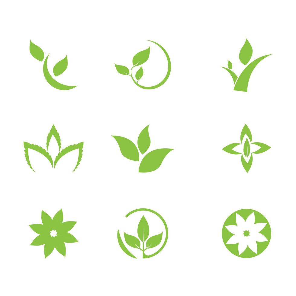 logos de vecteur d'élément nature écologie feuille arbre vert