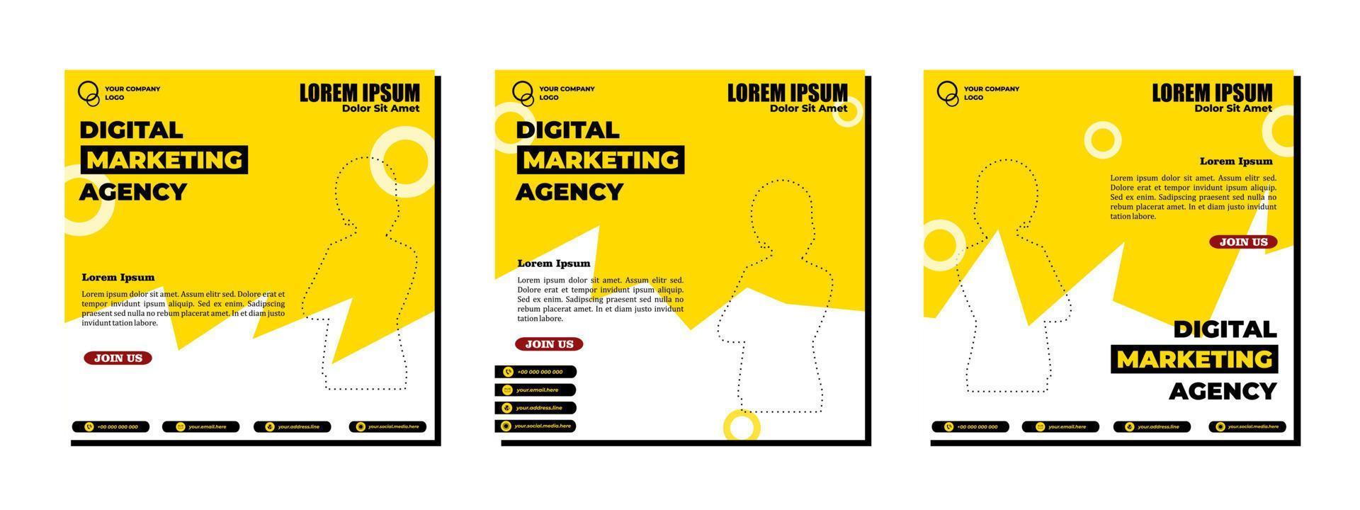 conception moderne du modèle de publications sur les médias sociaux, pour le marketing numérique en ligne. vecteur