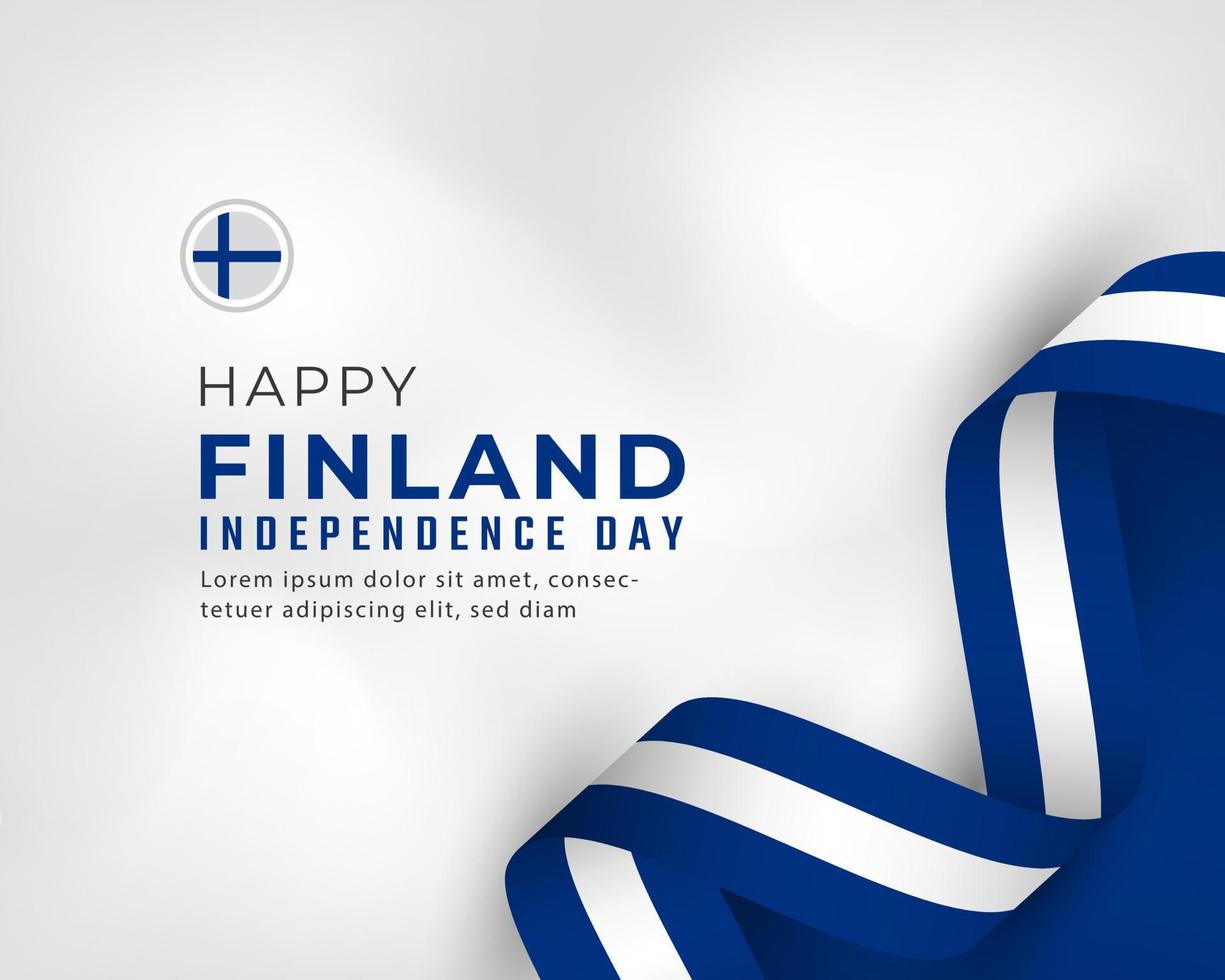 joyeux jour de l'indépendance de la finlande 6 décembre illustration de conception vectorielle de célébration. modèle d'affiche, de bannière, de publicité, de carte de voeux ou d'élément de conception d'impression vecteur