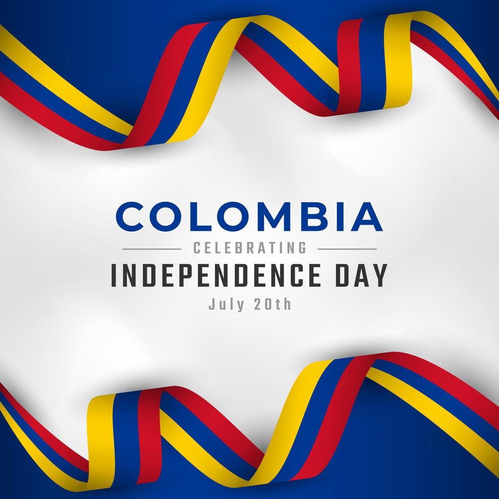 joyeux jour de l'indépendance de la colombie 20 juillet illustration de conception vectorielle de célébration. modèle d'affiche, de bannière, de publicité, de carte de voeux ou d'élément de conception d'impression vecteur