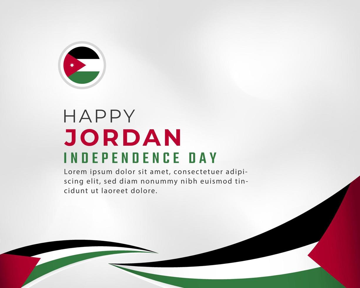 joyeux jour de l'indépendance de la jordanie illustration de conception vectorielle de célébration du 25 mai. modèle d'affiche, de bannière, de publicité, de carte de voeux ou d'élément de conception d'impression vecteur