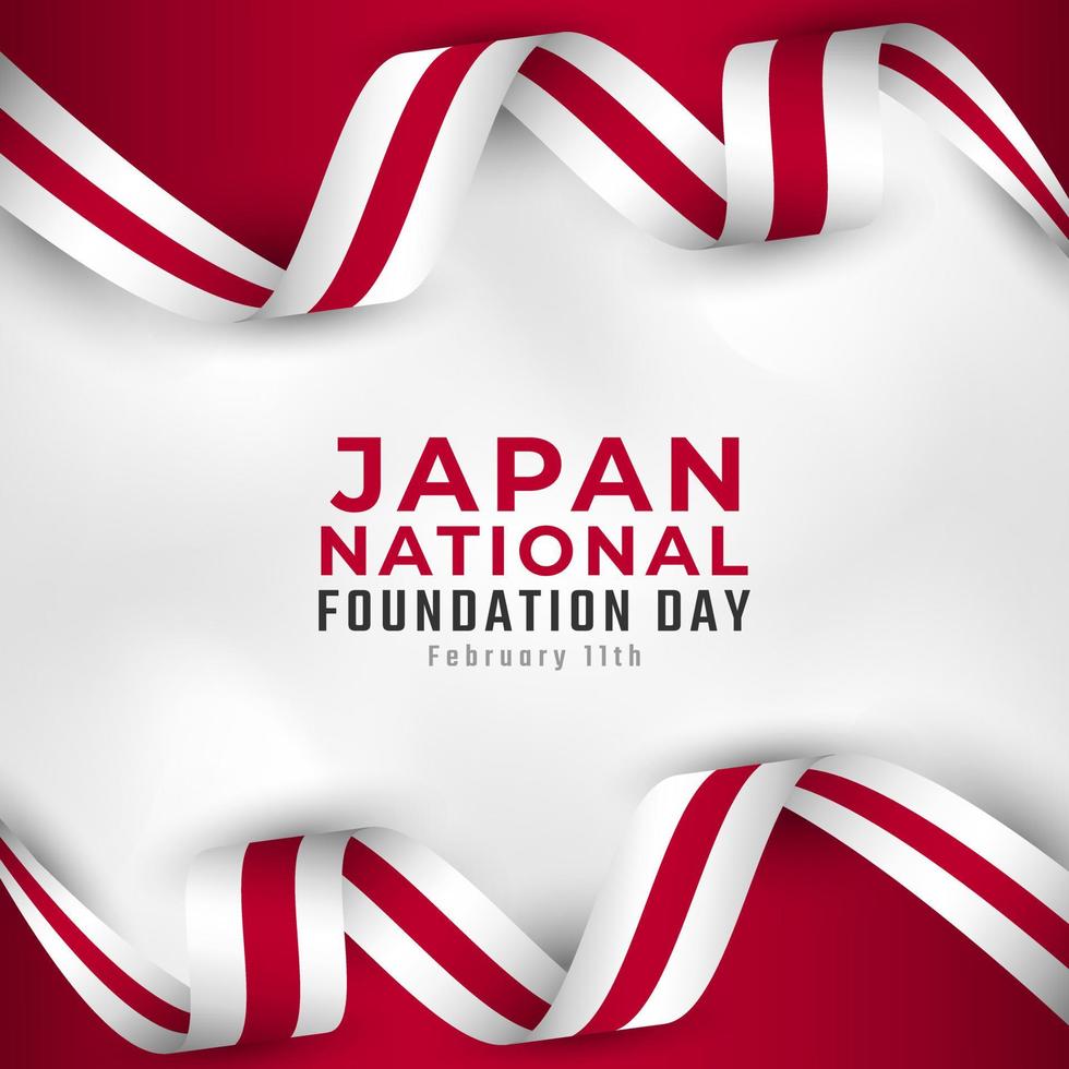 joyeux jour de la fondation nationale du japon 11 février illustration de conception vectorielle de célébration. modèle d'affiche, de bannière, de publicité, de carte de voeux ou d'élément de conception d'impression vecteur