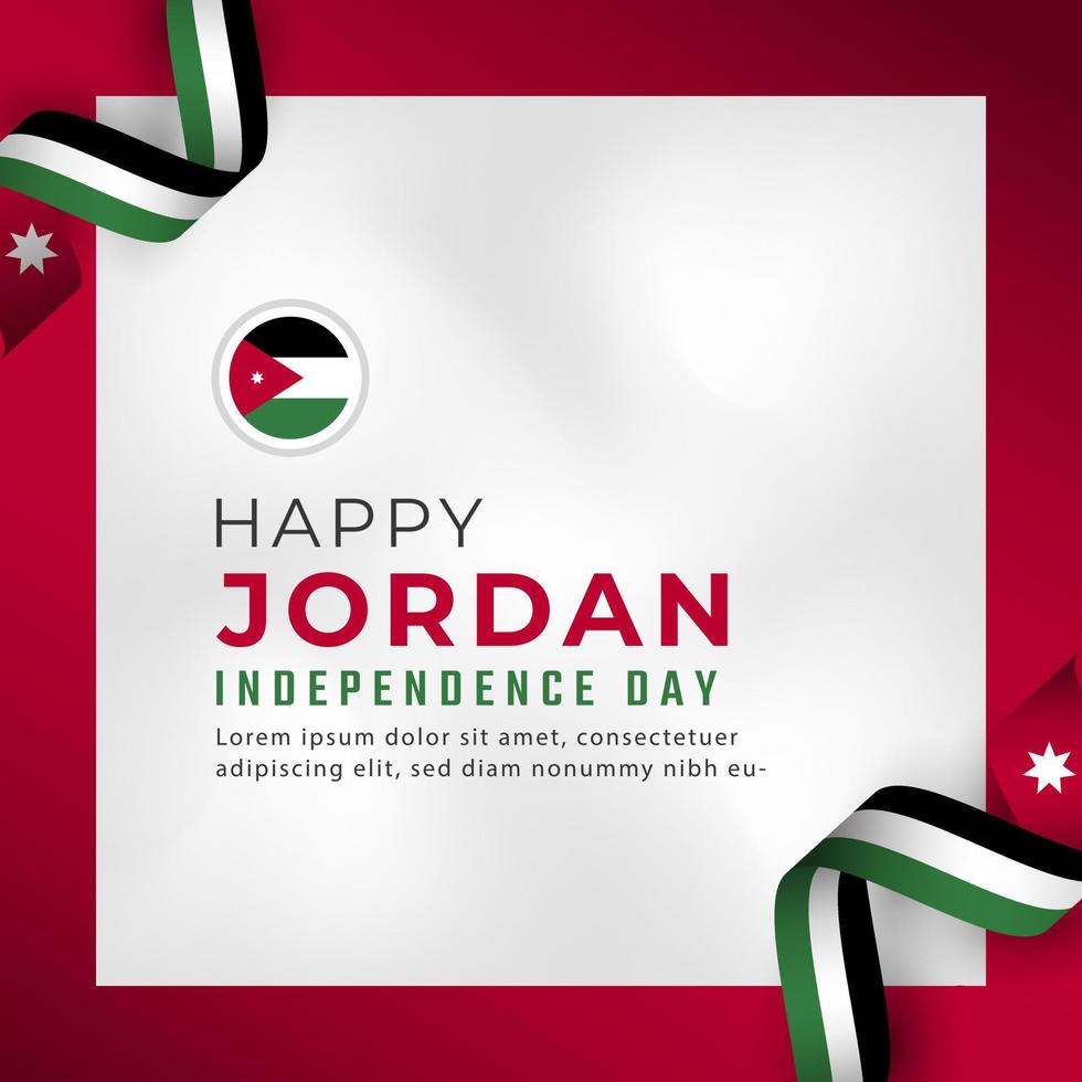 joyeux jour de l'indépendance de la jordanie illustration de conception vectorielle de célébration du 25 mai. modèle d'affiche, de bannière, de publicité, de carte de voeux ou d'élément de conception d'impression vecteur