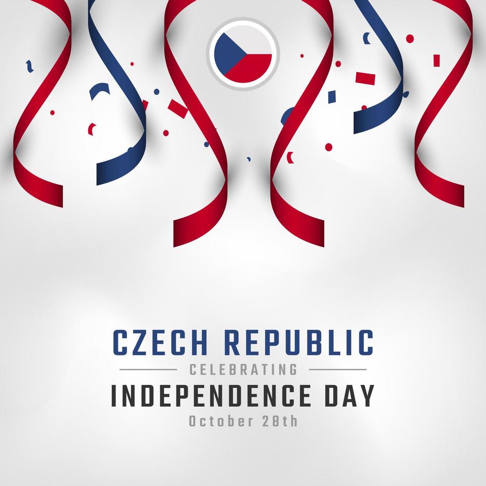 joyeux jour de l'indépendance de la république tchèque 28 octobre illustration de conception vectorielle de célébration. modèle d'affiche, de bannière, de publicité, de carte de voeux ou d'élément de conception d'impression vecteur
