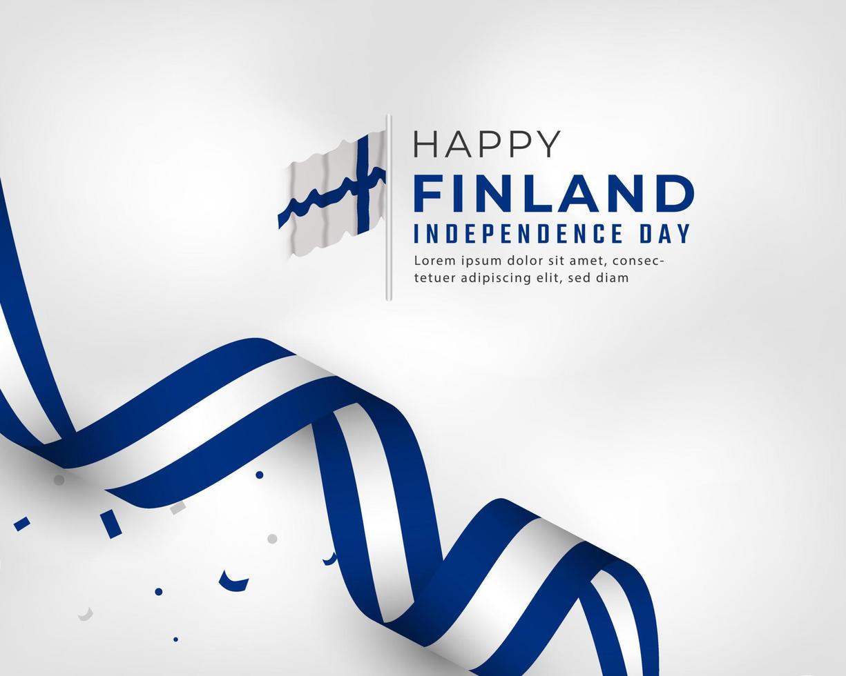 joyeux jour de l'indépendance de la finlande 6 décembre illustration de conception vectorielle de célébration. modèle d'affiche, de bannière, de publicité, de carte de voeux ou d'élément de conception d'impression vecteur