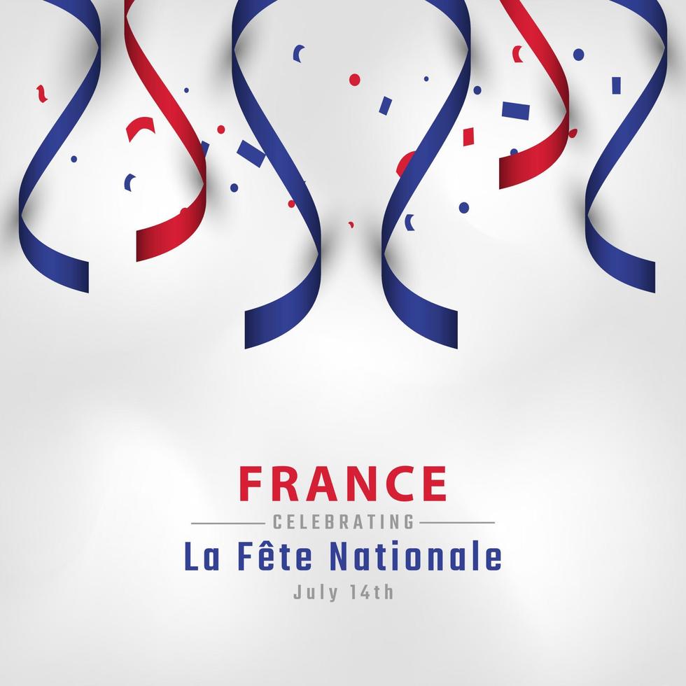 joyeux france bastille day ou illustration de conception vectorielle de célébration de la fête de l'indépendance. modèle d'affiche, de bannière, de publicité, de carte de voeux ou d'élément de conception d'impression vecteur