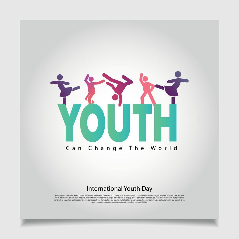 conception de bannière de la journée internationale de la jeunesse vecteur