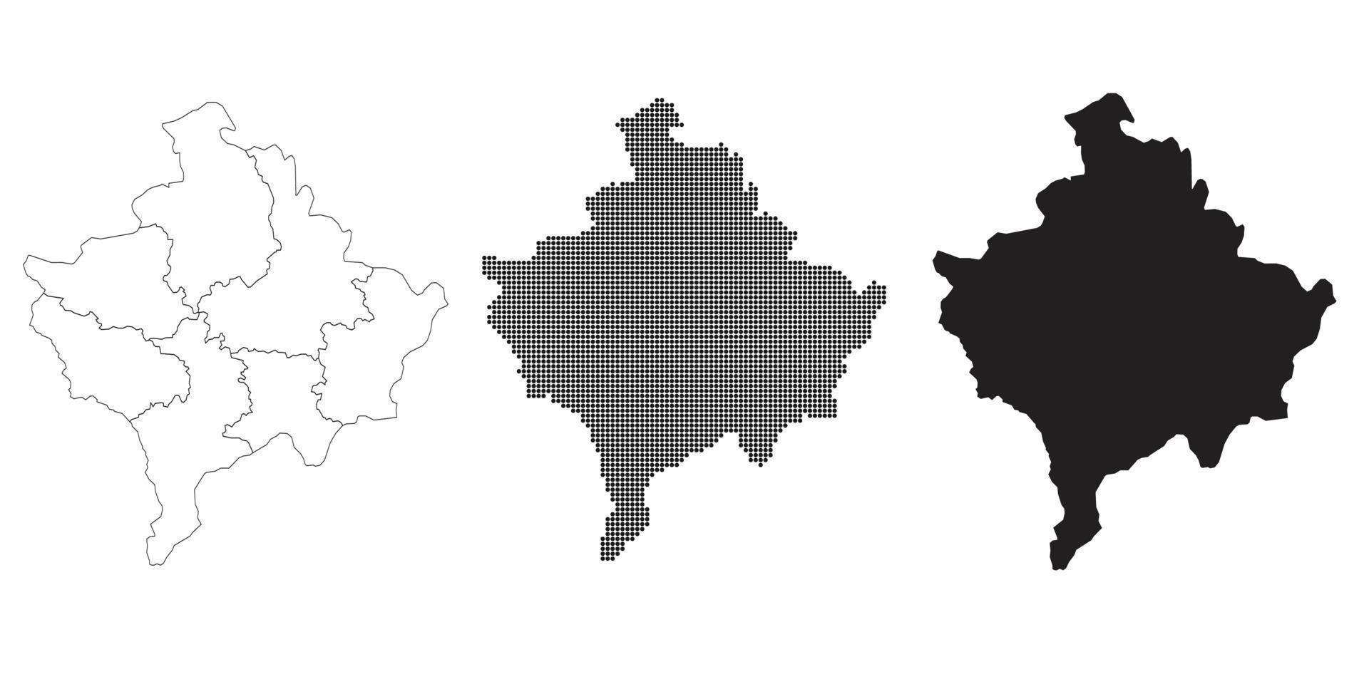 carte du kosovo isolée sur fond blanc. vecteur