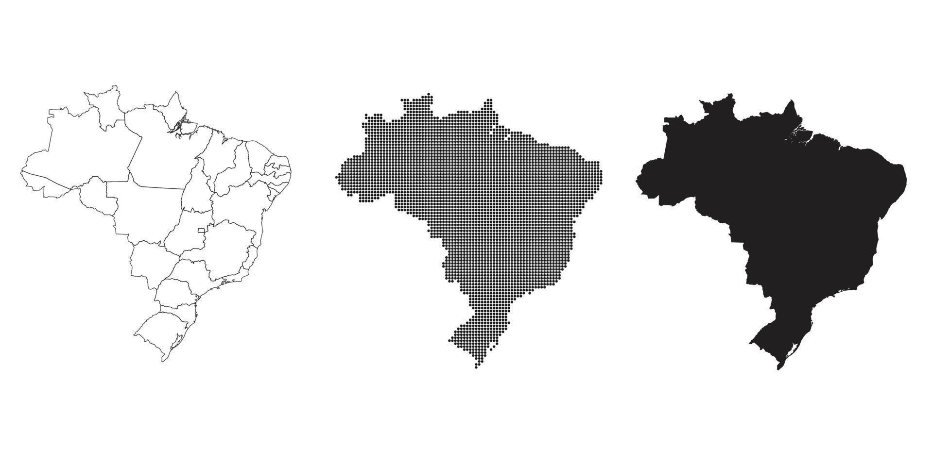 carte du brésil isolée sur fond blanc. vecteur