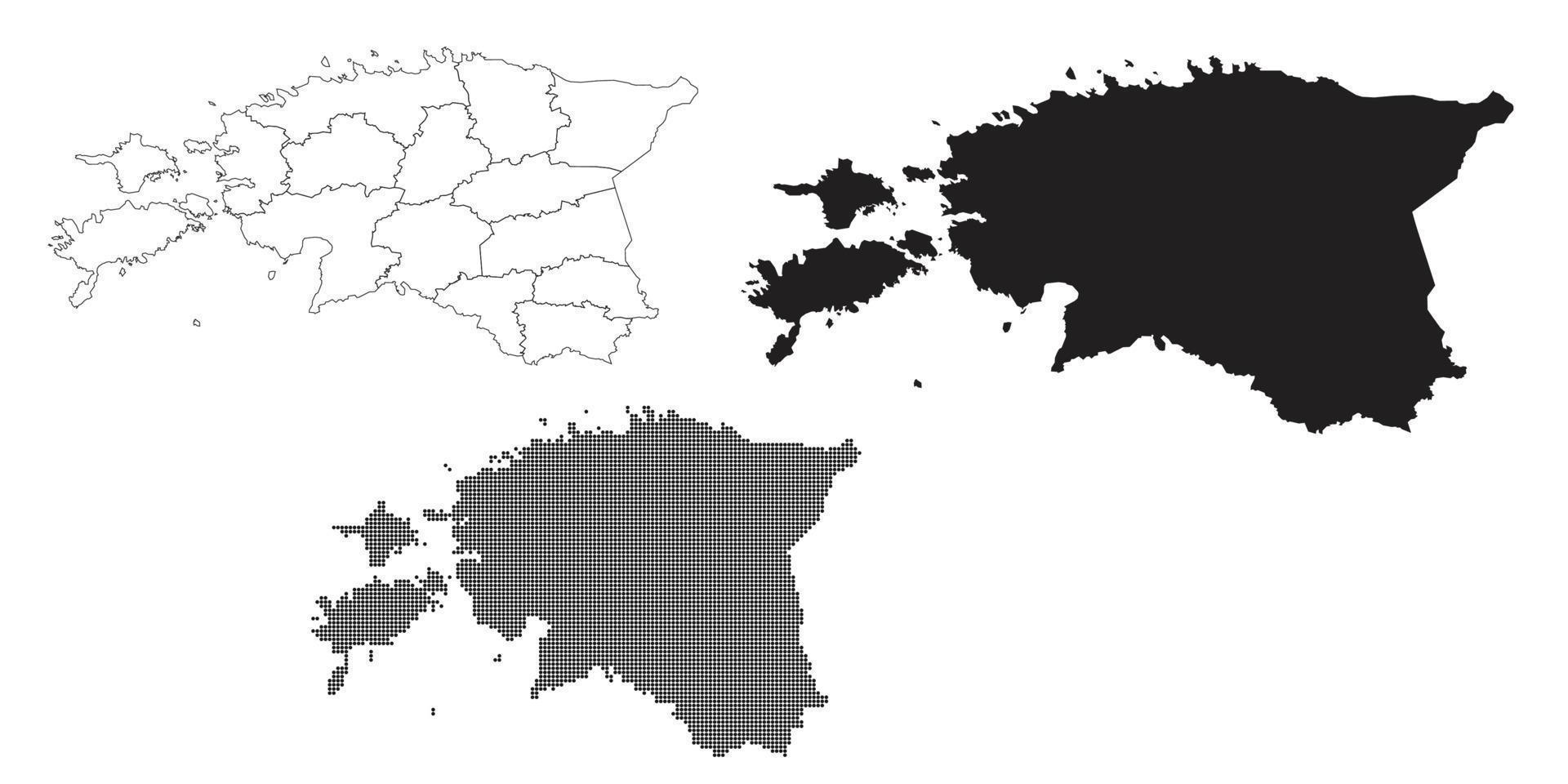 carte de l'estonie isolée sur fond blanc. vecteur