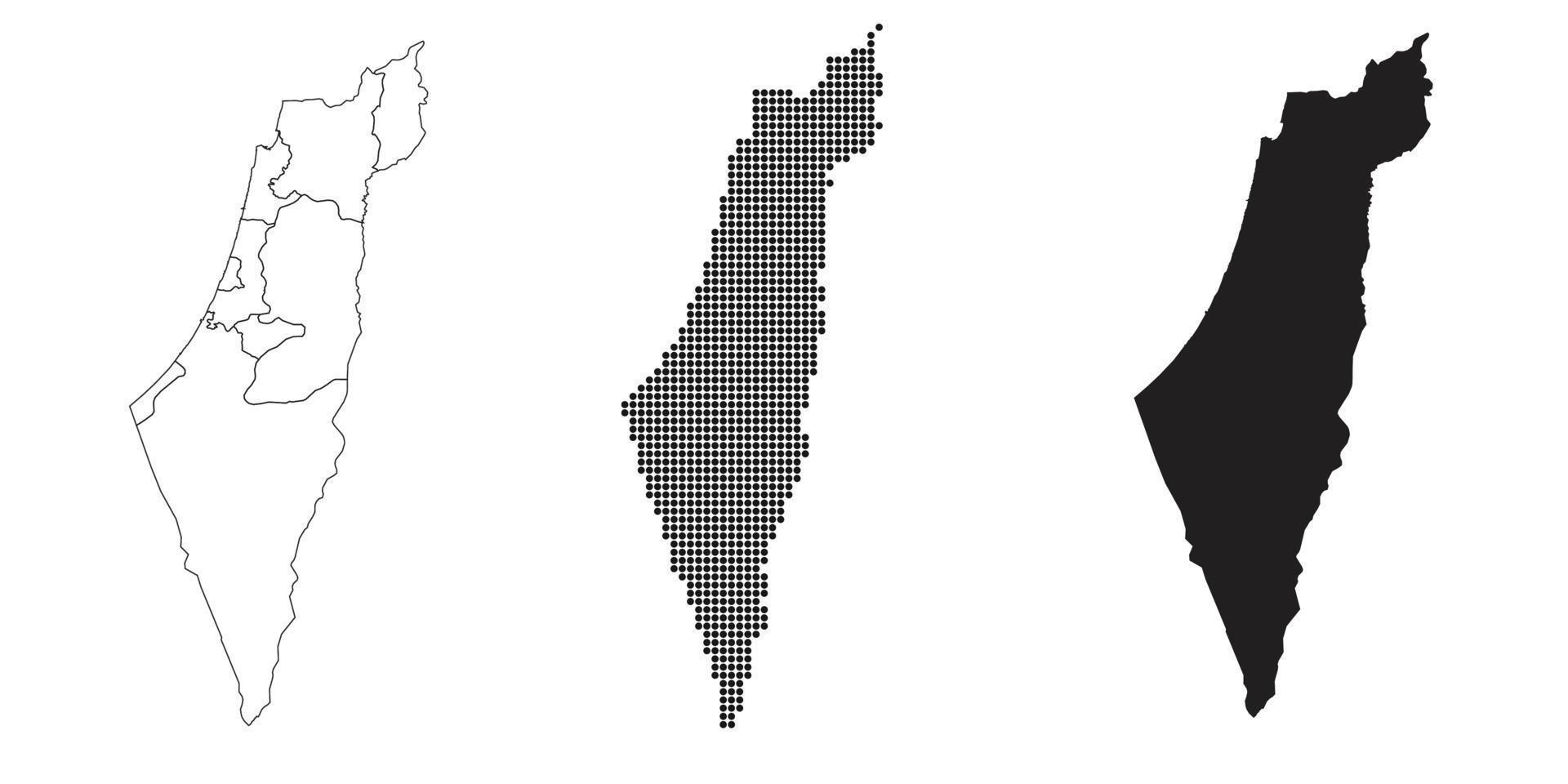 carte d'Israël isolée sur fond blanc. vecteur