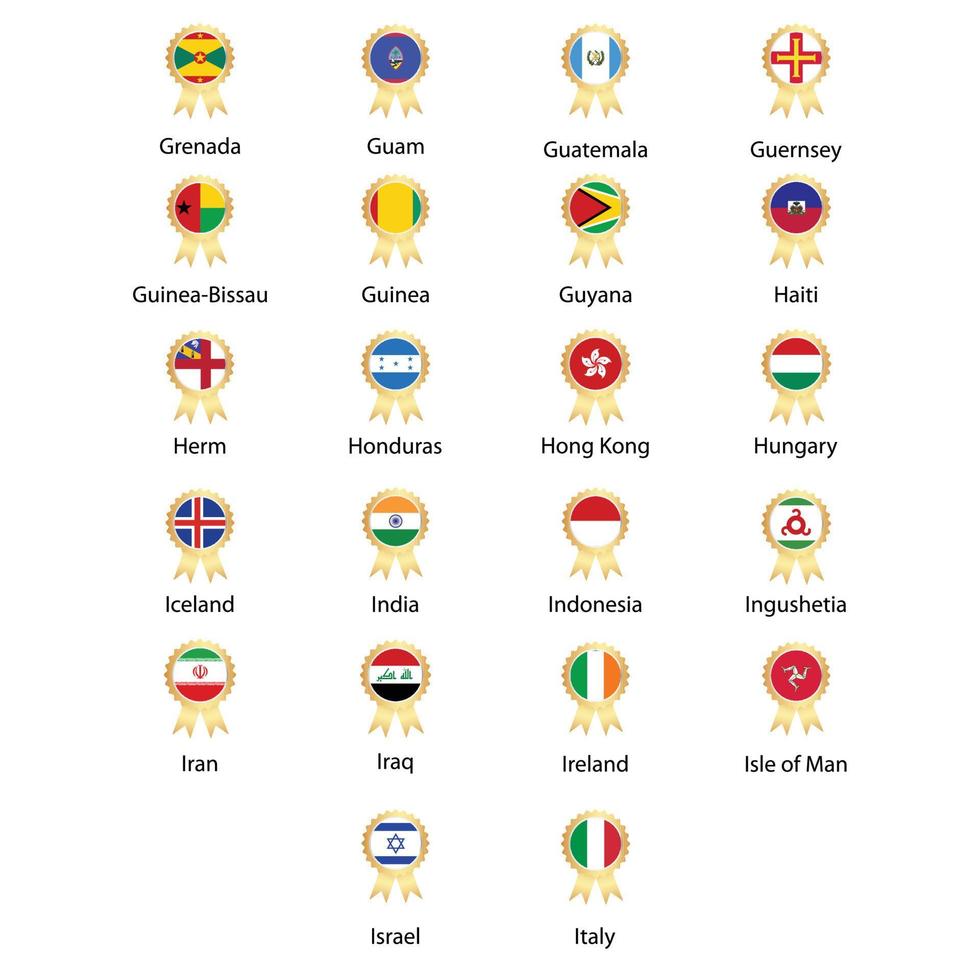 drapeaux drapeau du monde isolé. isolé sur fond blanc. illustration vectorielle. vecteur