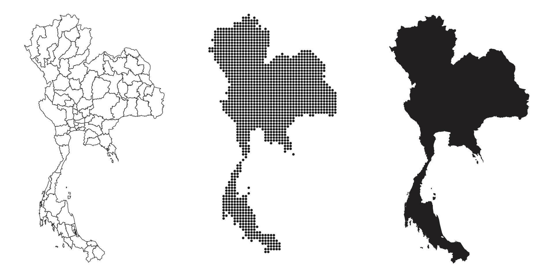 carte de la Thaïlande isolée sur fond blanc. vecteur