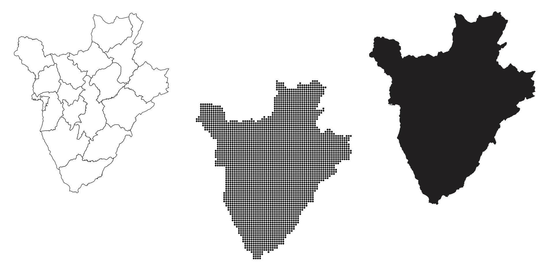 carte burundi isolée sur fond blanc. vecteur