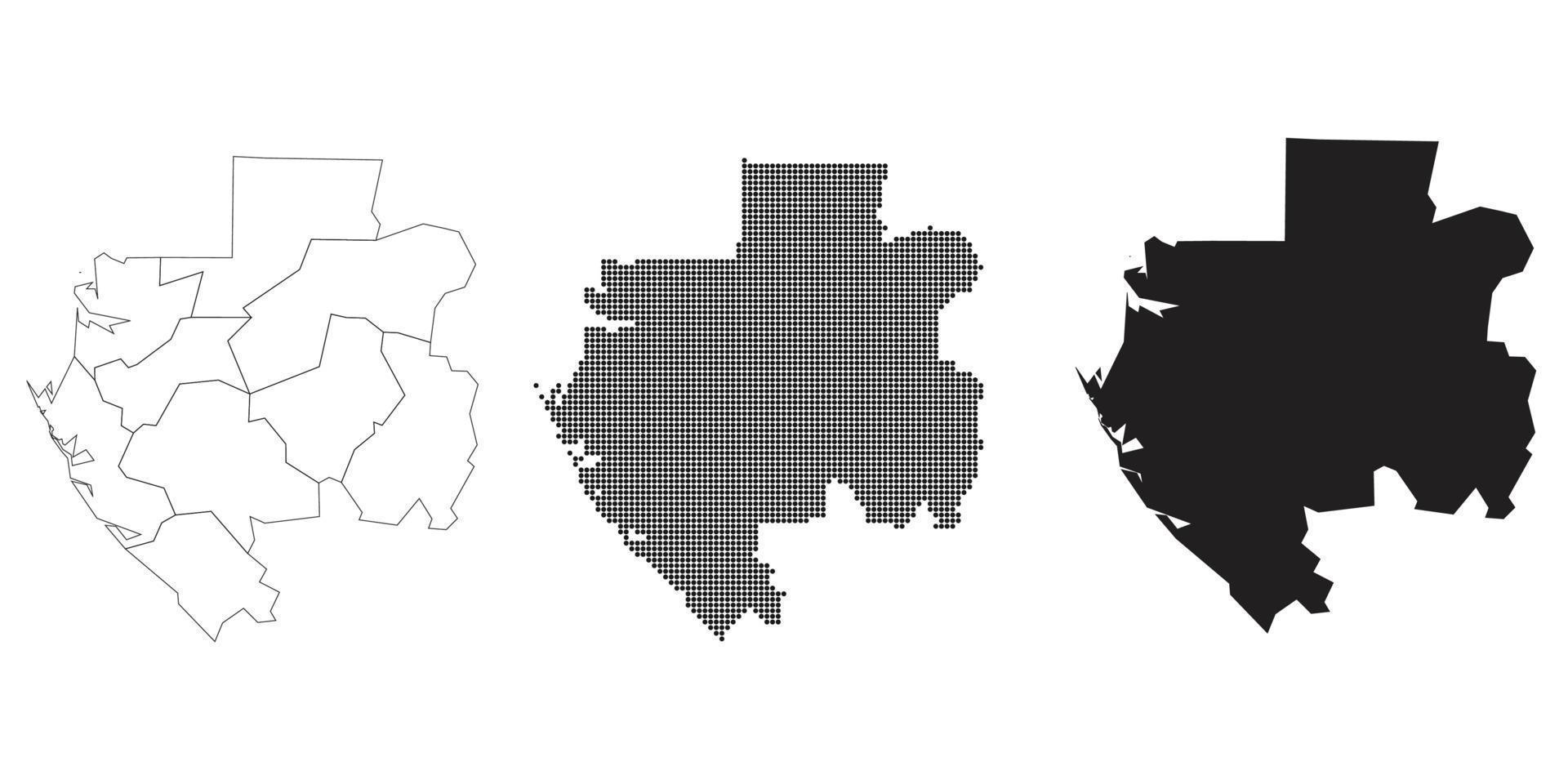 carte du Gabon isolée sur fond blanc. vecteur