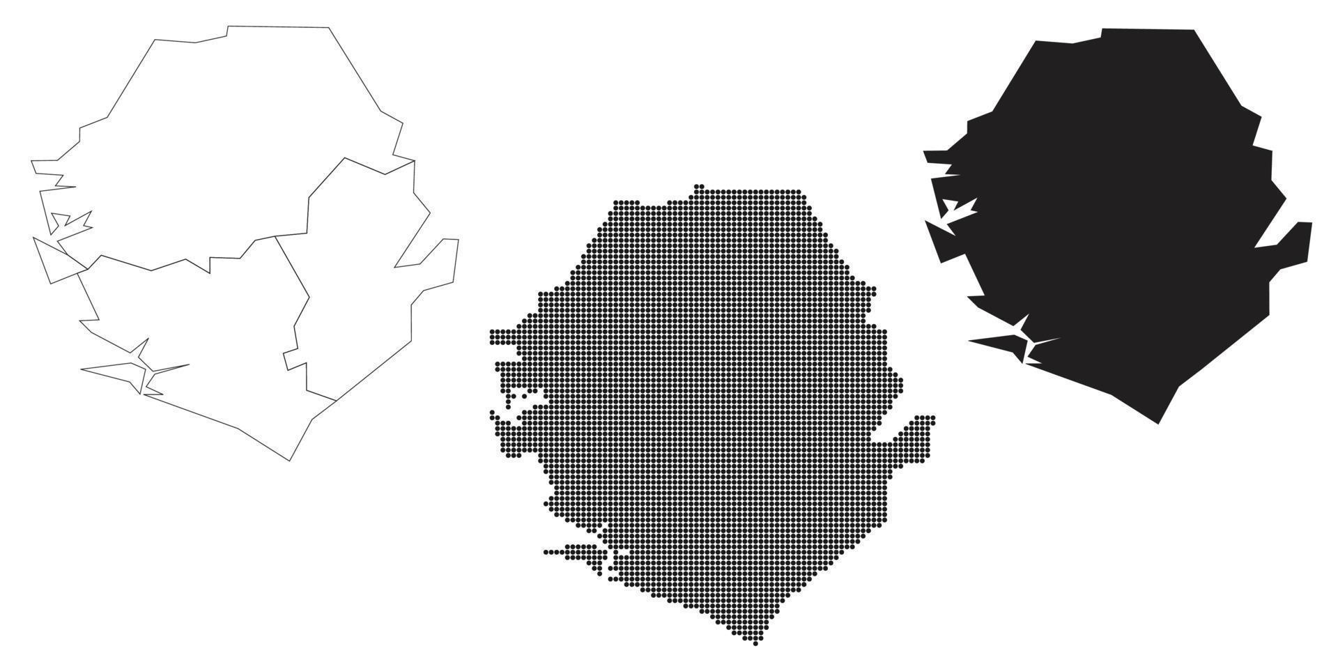 carte de sierra leone isolée sur fond blanc. vecteur